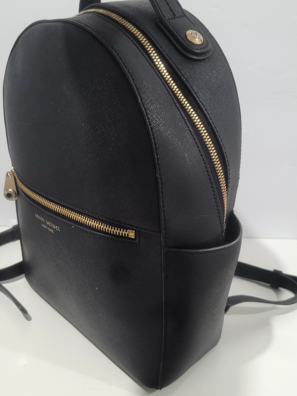 Henri Bendel($300 Retail) Black Leather Mini Backpack  Good Cond - Picture 5 of 17